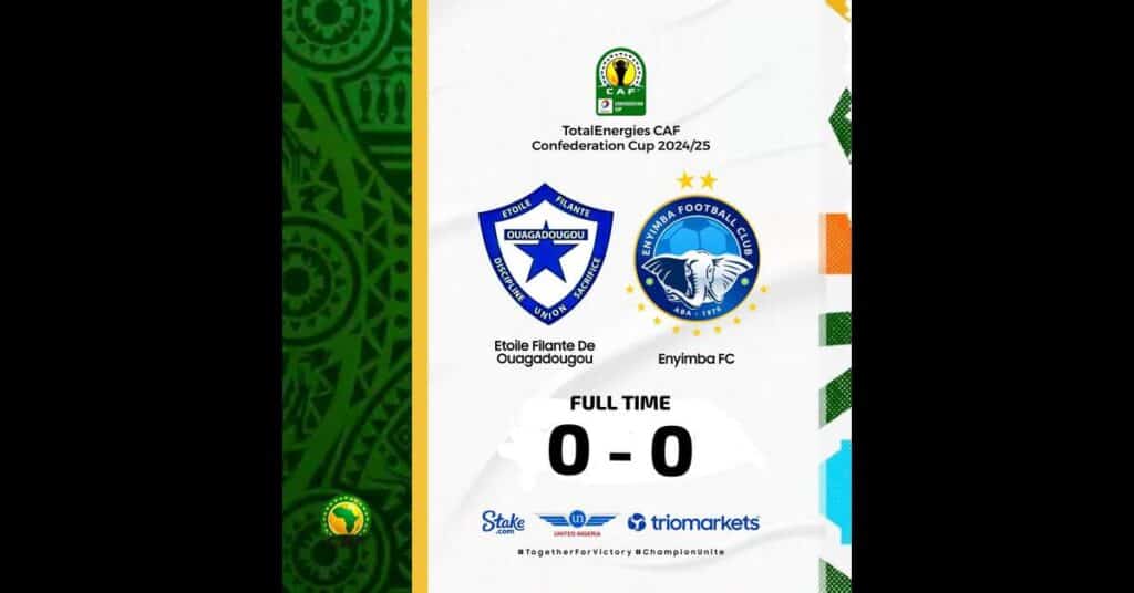 Enyimba Holds Etoile Filante to a Draw in CAF Confederations Cup