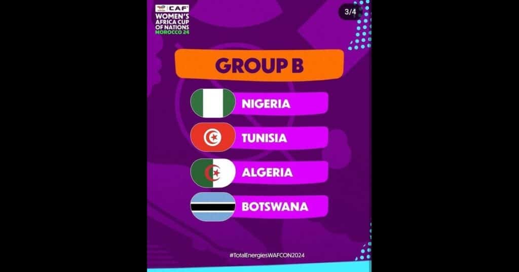 WAFCON 2024: Super Falcons Draw Tunisia, Algeria, Botswana in Group B