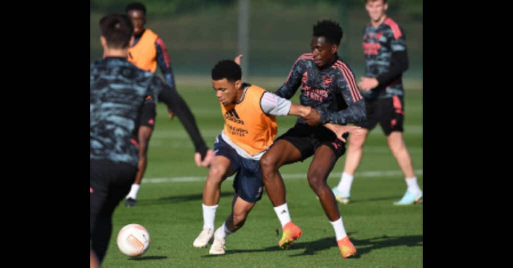 Three Nigerian youngsters train with Arsenal first team before PSV clash